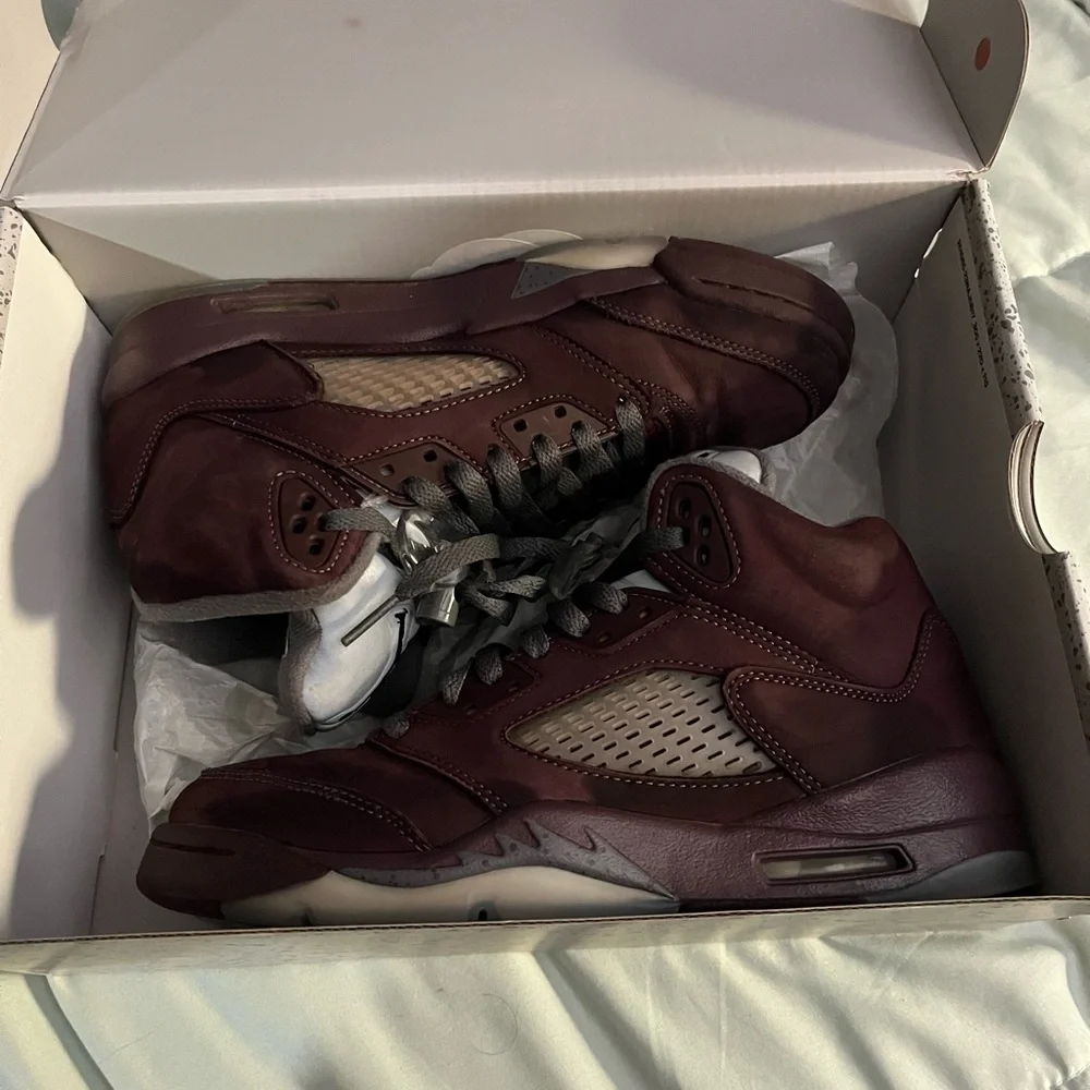 Jordan Kids Sneakers Burgundy and Gray